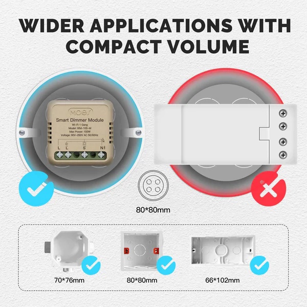 WiFi Smart Dimmer Switch Module Timer Diy Breaker 1/2 Gang