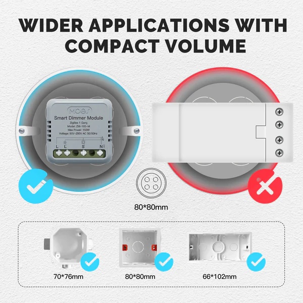 Zigbee Smart Dimmer Switch Module Timer Diy Breaker 1/2 Gang