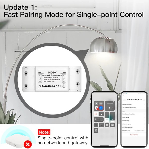 Bluetooth Smart Switch Relay Module Single Point Control Breaker Repeater