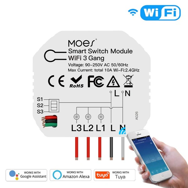 3/4 Gang, 1/2 Way Module, Wireless Home Smart Switch Light Modular