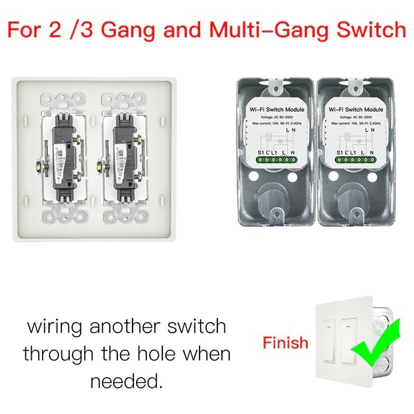 WiFi Mini DIY Smart Light Switch Module Single Pole|3 Way 1 Gang Module