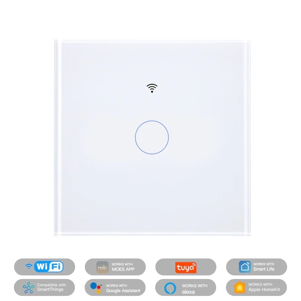 Matter WiFi Smart Light Switch Glass Panel Neutral Wire Required EU Standard