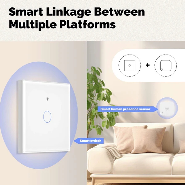 Matter WiFi Smart Light Switch Glass Panel Neutral Wire Required EU Standard