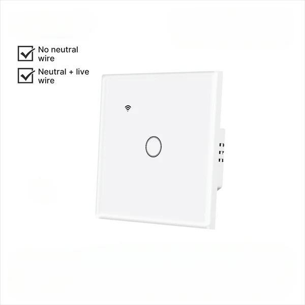 WiFi Smart Light Wall Touch Switch No Neutral Wire Required EU Standard