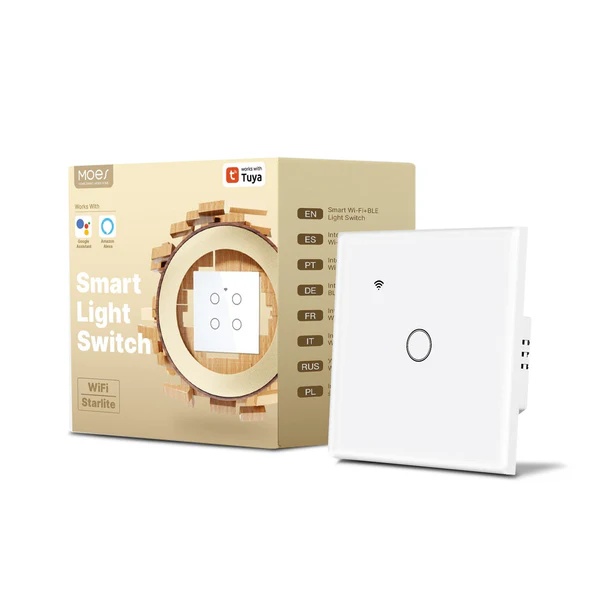 WiFi Smart Light Wall Touch Switch No Neutral Wire Required EU Standard