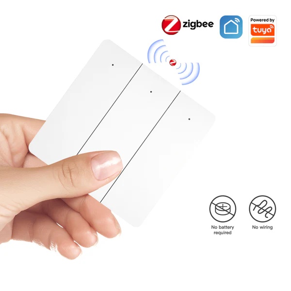 MOES Smart ZigBee Wireless Switch, Self-powered 2/3 Gang Scene Switch Sticker