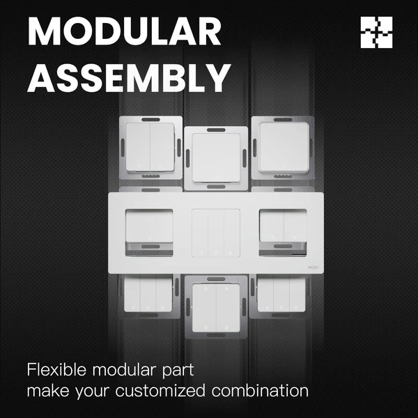 MOES 2nd Star Ring Smart ZigBee3.0 Push Button Light Switch Embedded Touch Switch & 2-4Gang Panel EU