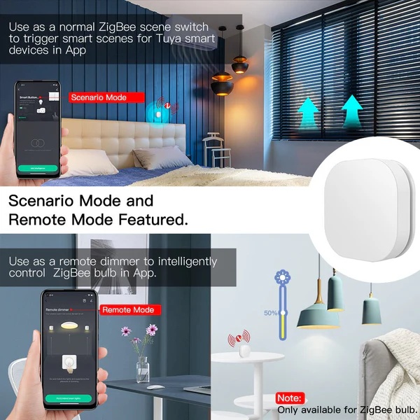 ZigBee IP55 Waterproof Smart Button Scene Switch & Wireless Remote Dimmer