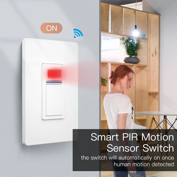 WiFi Smart Light PIR Motion Sensor Light Switch Single Pole Neutral Wire Required 110-125V