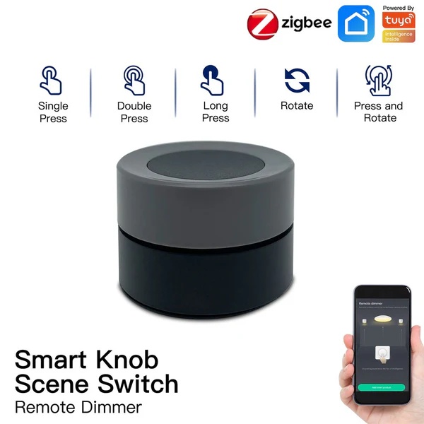 ZigBee Smart Wireless Scene Rotary Switch Multi-control Battery Powered