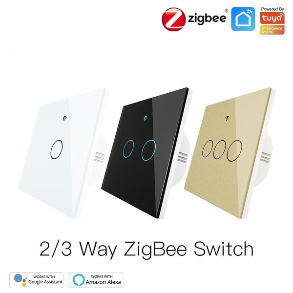 ZigBee 2 Way Light Switch, Touch Multi-Control Switch, Neutral Wire Optional, No Capacitor EU