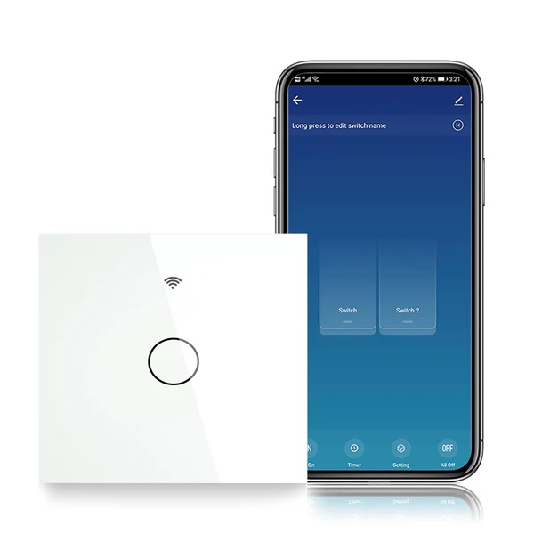 ZigBee 2 Way Light Switch, Touch Multi-Control Switch, Neutral Wire Optional, No Capacitor EU