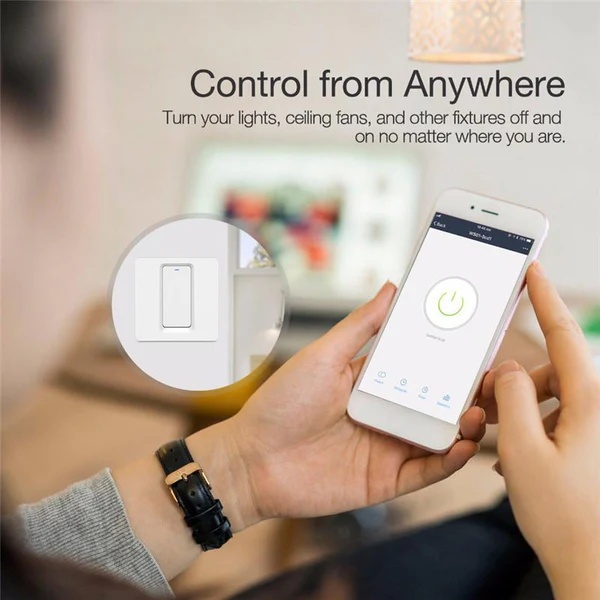 WiFi Smart Light Push Button Switch Neutral Wire Optional Capacitor required 220-240V EU