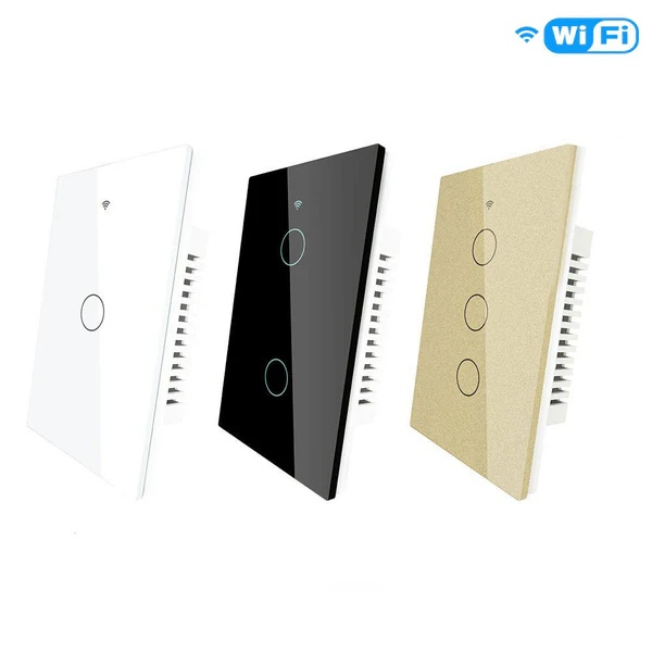 RF433 WIFI Smart Wall Touch Light Switch Glass Panel, 3 Way Multi-Control Neutral Wire Required US Standard