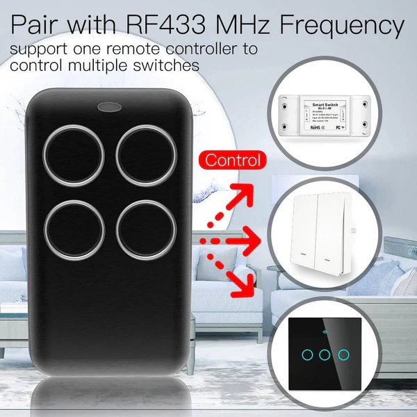 Wireless RF Receiver Learning Code Decoder 433MHz Remote Control Key Controller DIY Key for Switch 1527 Encoding