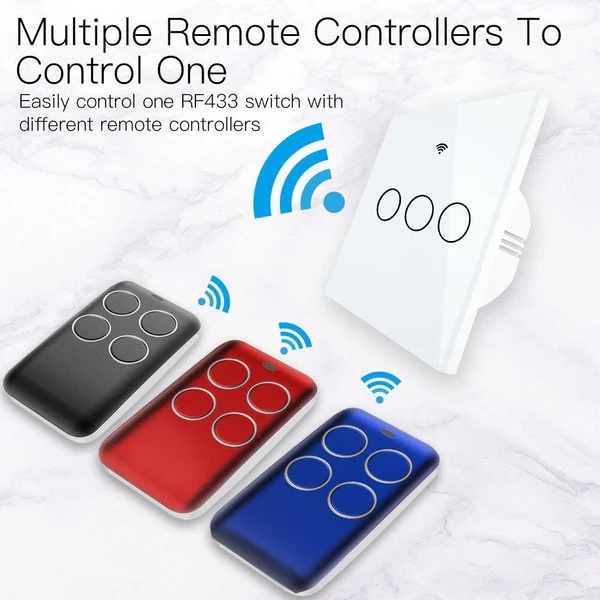 Wireless RF Receiver Learning Code Decoder 433MHz Remote Control Key Controller DIY Key for Switch 1527 Encoding