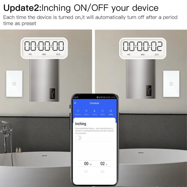 WiFi Smart Boiler Touch Switch Single Pole Neutral Wire Required 100-240V 20A US