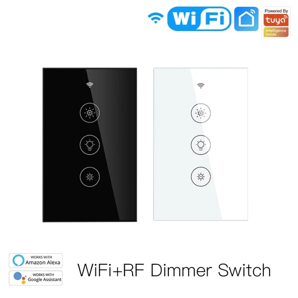 WiFi Dimmer Switch RF433 Smart Glass Touch Switches With Led For Light