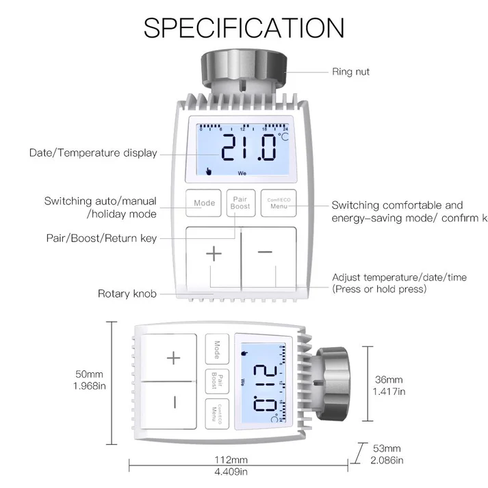 ZigBee Smart Thermostat Programmable Temperature Controller for Water Floor Heating