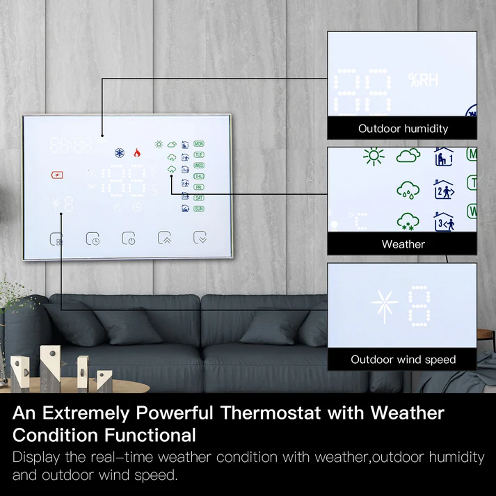 WiFi Smart LCD Wall-Hung Gas Boiler Water Underfloor Heating Temperature Controller