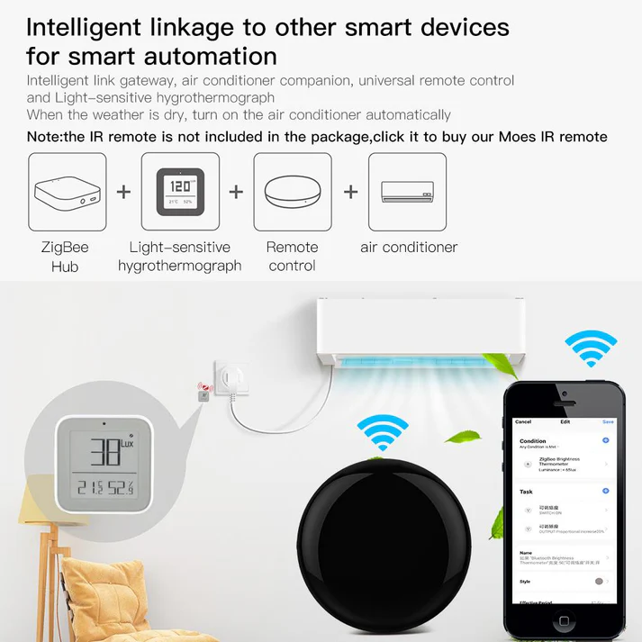 Zigbee/Bluetooth Smart Brightness Thermometer Real-time Light Sensitive Temperature and Humidity Detector