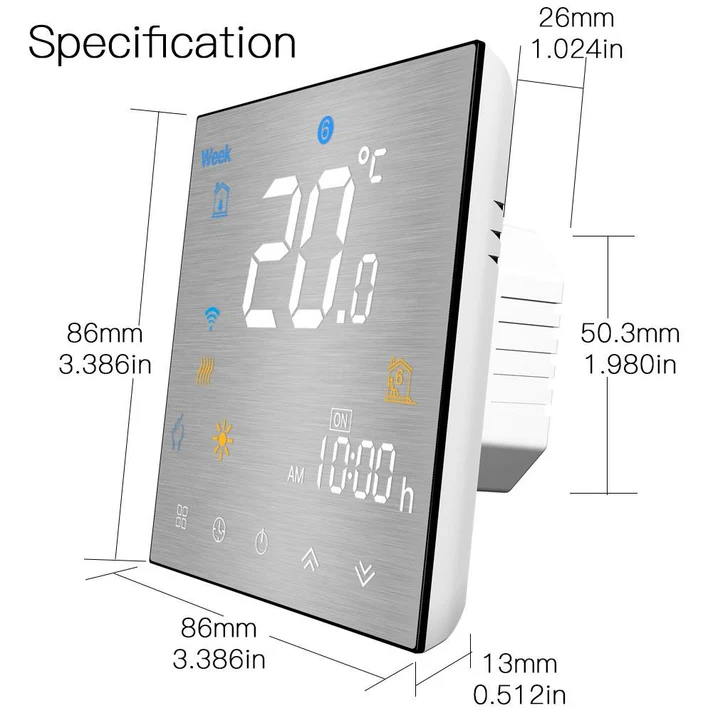 ZigBee Smart Thermostat for Water/Electric floor Heating Water/Gas Boiler Brushed panel