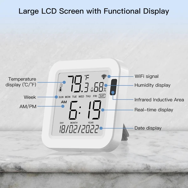 MOES WiFi Smart Temperature & Humidity Sensor with LCD Screen