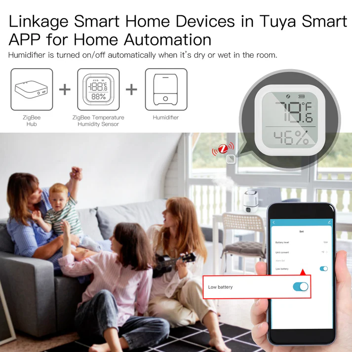 MOES ZigBee Smart Temperature and Humidity Sensor Indoor Hygrometer Thermometer Detector