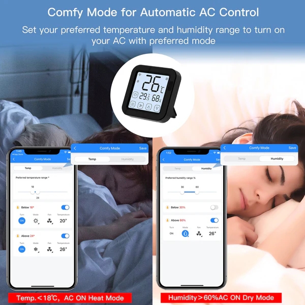 MOES Tuya WiFi Smart IR Thermostat AC Remote Controller Temperature and Humidity Sensor