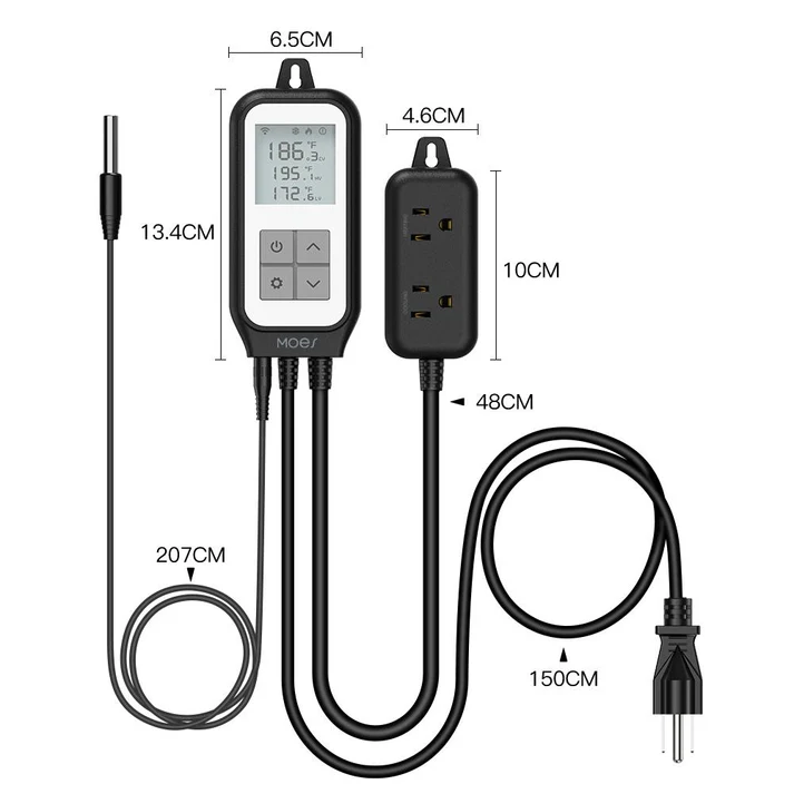 WiFi Digital Temperature Controller Thermostat Outlet Plug Heating and Cooling