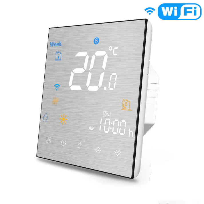 WiFi Smart Thermostat Temperature Controller for Water/Electric floor Heating Water/Gas Boiler Brushed Panel