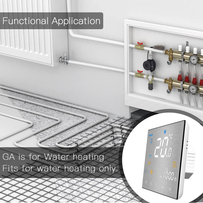 WiFi Smart Thermostat Temperature Controller for Water/Electric floor Heating Water/Gas Boiler Brushed Panel